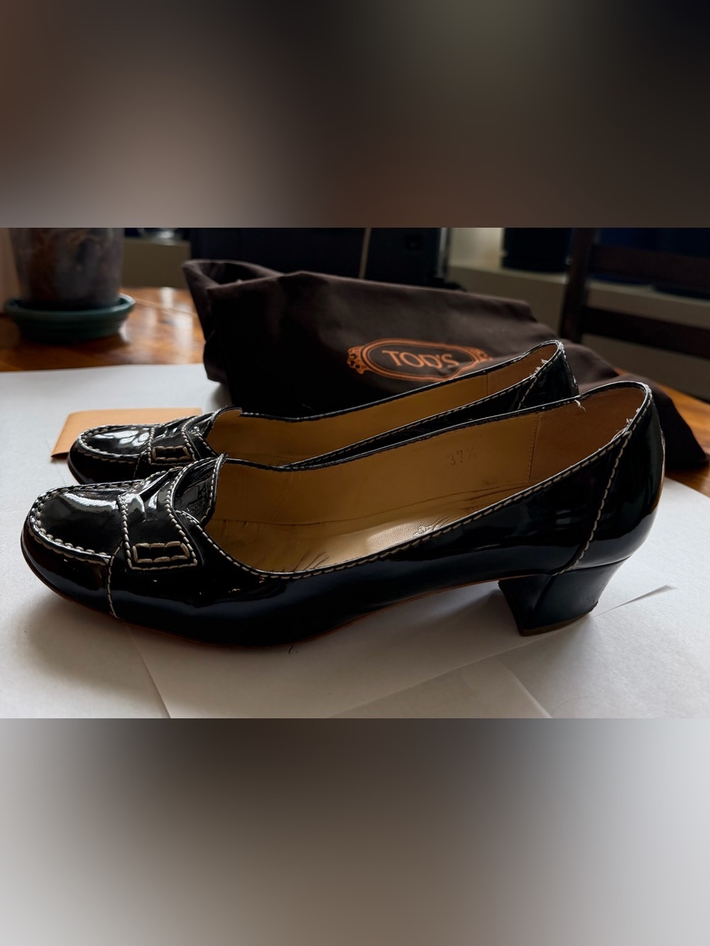 Tod's Black Patent Leather shoes, size 37.5